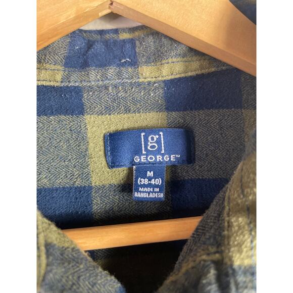 Upcycled Flannel Wild Child Sunflower Skull Plaid Green Medium - Picture 3 of 5